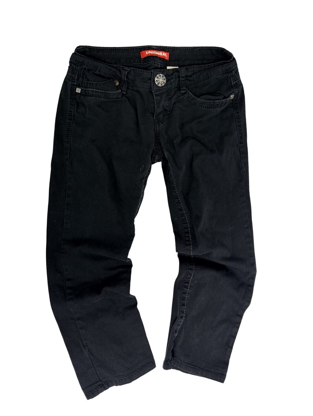 Y2K Unionbay Black Stretch Crop Skinny Jeans Women's Size 1 Low Rise
